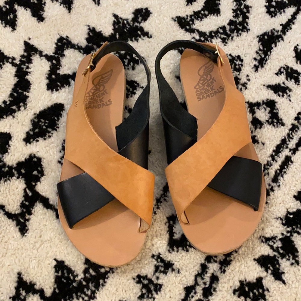 ❤️SOLD❤️ ANCIENT GREEK SANDALS Maria brown and tan